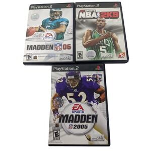 Lot of 3 PS2; EA Sports Madden 06 and 05 NBA 2K9